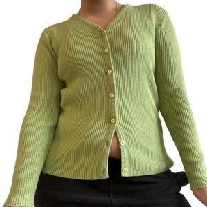 Sparkly green button up